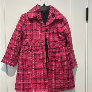 Adorable pink and black tweed coat, size 4T